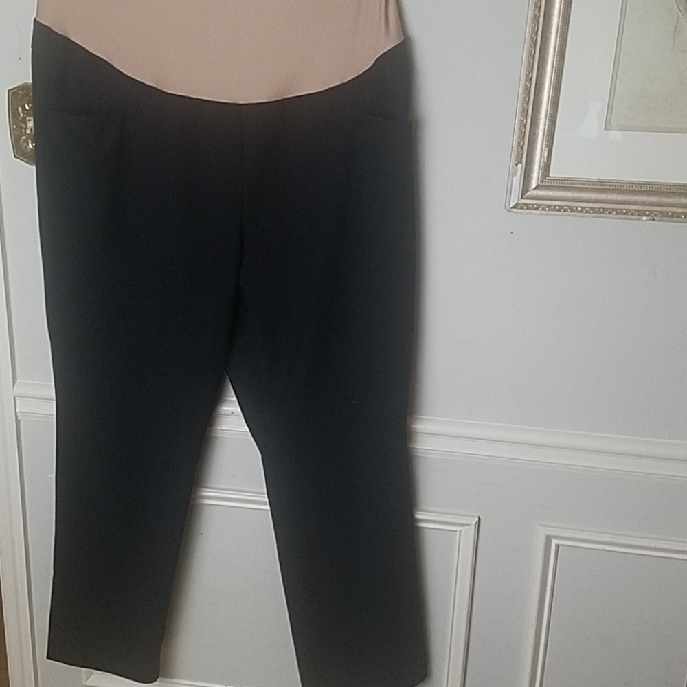 Black plus size maternity pants